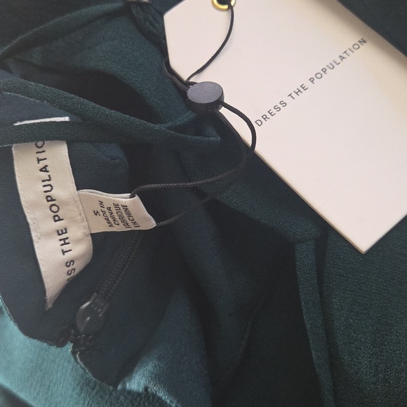 Dress The Population Jumpsuit S Wide Leg Emmet NWT $258 Pine Green - Picture 4 of 10